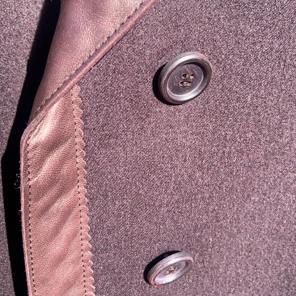 VINTAGE Womens AKRIS Brown Blazer with Leather Trim✨✨✨ - Picture 4 of 8
